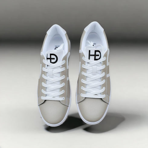 HEED NYC Men's Classic Champagne Gray Vegan Leather Sneakers
